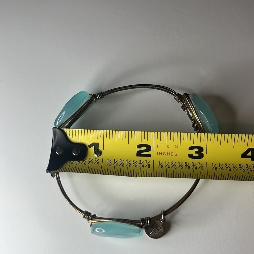 BOURBON and Bowties Light Blue Teardrop Bangle - Picture 3 of 9